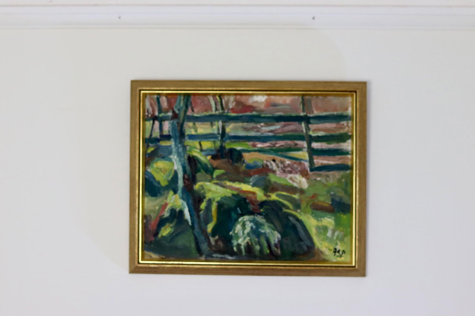 Gösta Asp, By the Fence, 1960s, Oil on Canvas, Framed - 6
