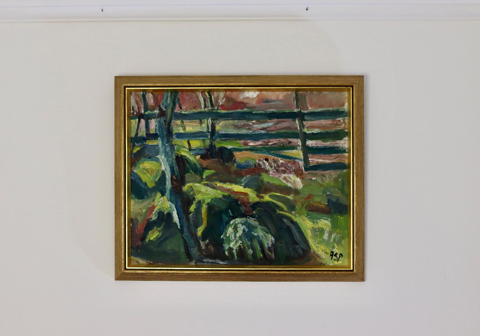 Gösta Asp, By the Fence, 1960s, Oil on Canvas, Framed - 8