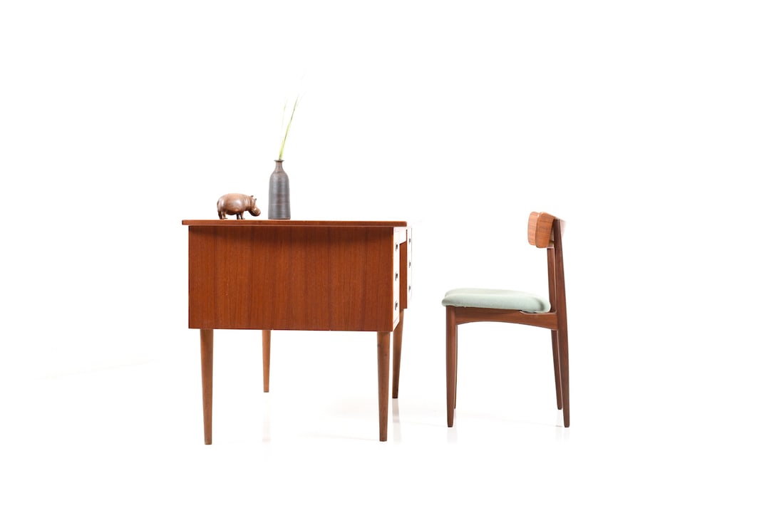 Danish Writing Desk in Teak, 1950s - 12