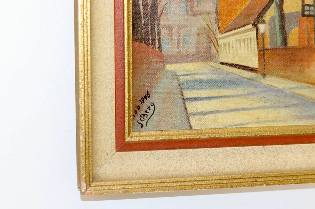 Sven Bertil Berg, Street, 1946, Oil on Canvas, Framed - 3
