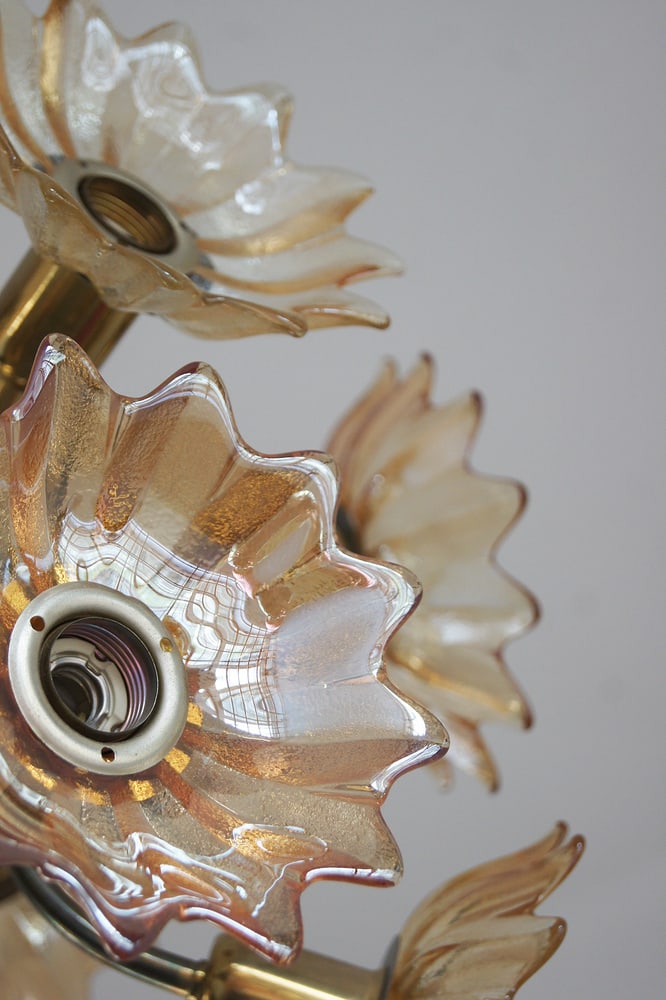 Brass & Glass Ceiling Lamp from Sische Leuchten - 12