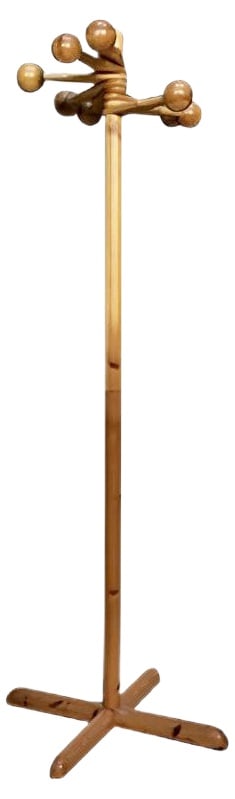 Sculptural Hooks Pine Wood Coat Rack, 1970s (1 of 20)