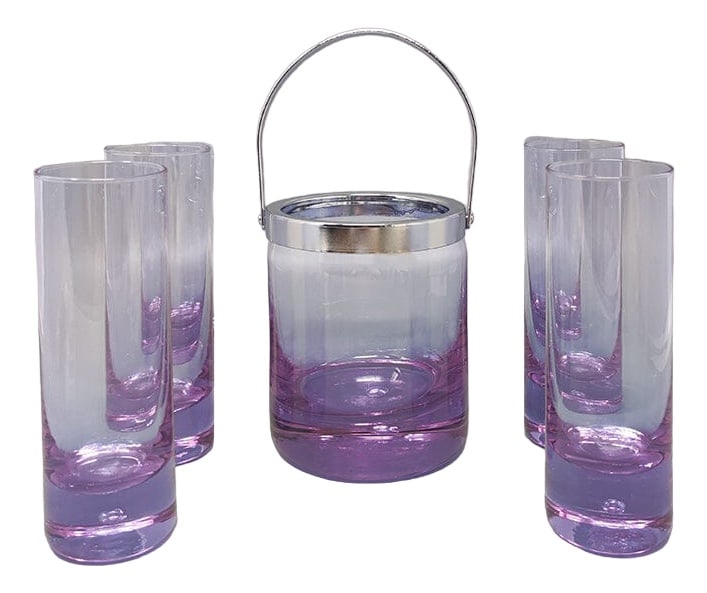 Ice Bucket with Glasses from Ivat, Italy, Set of 5 - 12