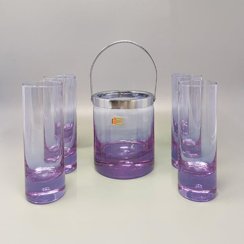 Ice Bucket with Glasses from Ivat, Italy, Set of 5 - 2