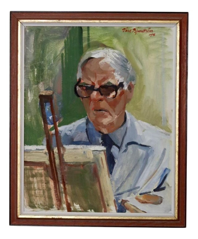 Tara Bjurström, Artist, 1978, Oil, Framed: 1978 Swedish Oil On Canvas Painting "Artist" by Tara Bjurström--Vintage & FramedSigned and dated by artist.Approx dimensions: height 47cmwidth 39 cmGood vintage condition Kindly be aware