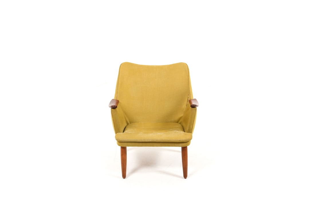 Mid-Century Danish Fabric & Teak Lounge Chair, 1950s - 5