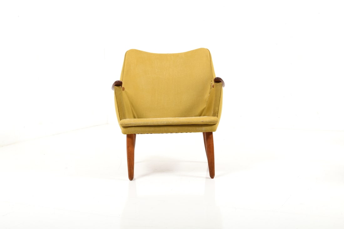 Mid-Century Danish Fabric & Teak Lounge Chair, 1950s - 6