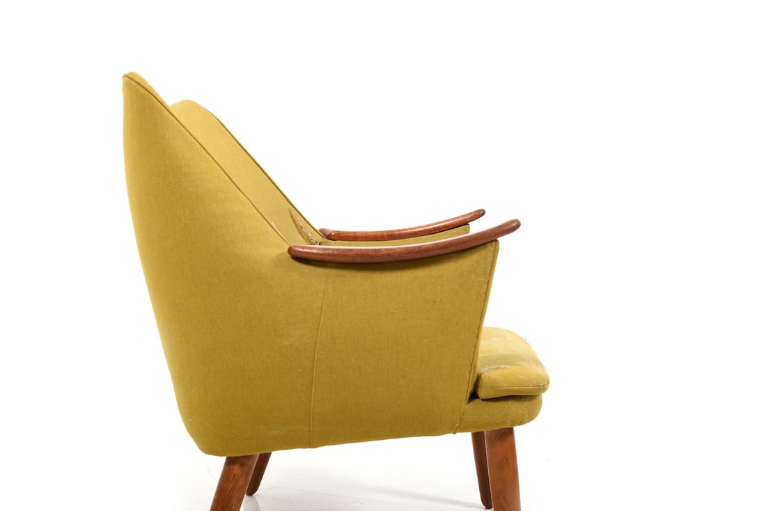 Mid-Century Danish Fabric & Teak Lounge Chair, 1950s - 7