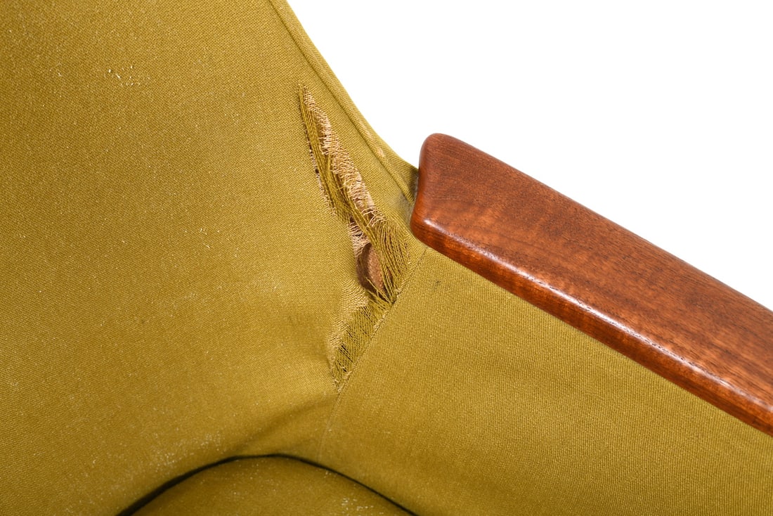 Mid-Century Danish Fabric & Teak Lounge Chair, 1950s - 9