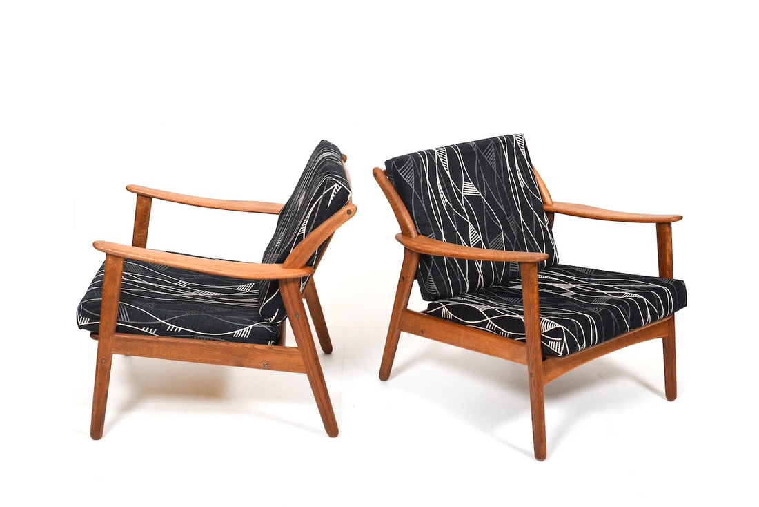 Set of Danish Oak Easy Chairs by Nils Kofoed - 2