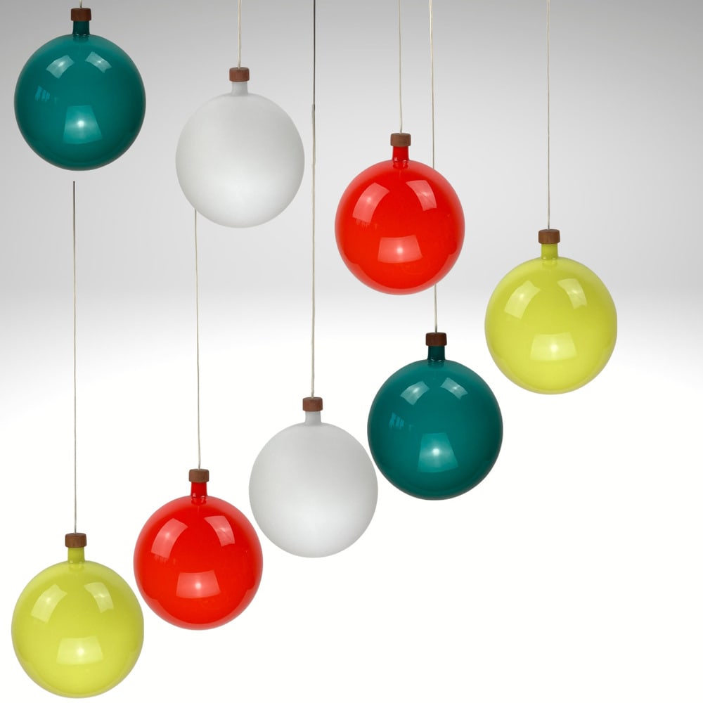 Cascade Glass & Teak Lamps from Luxus, Set of 8 - 10