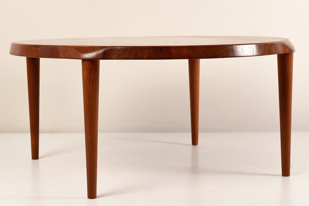 Round Teak Side Table, Denmark, 1970s - 2