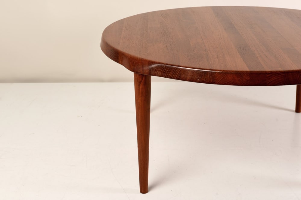 Round Teak Side Table, Denmark, 1970s - 5