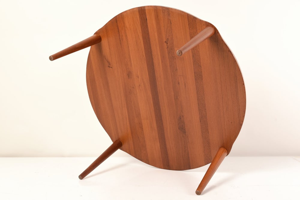 Round Teak Side Table, Denmark, 1970s - 9