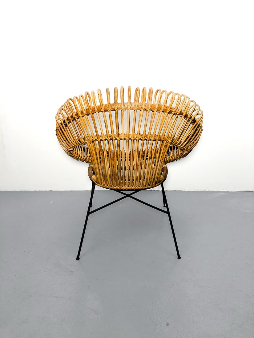 Italian Wicker Armchair, 1960s - 3