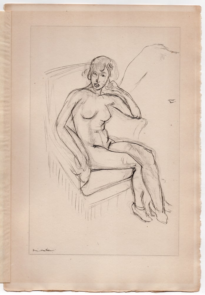 Matisse, Sitting Nude, 1920, Original Lithograph - 3