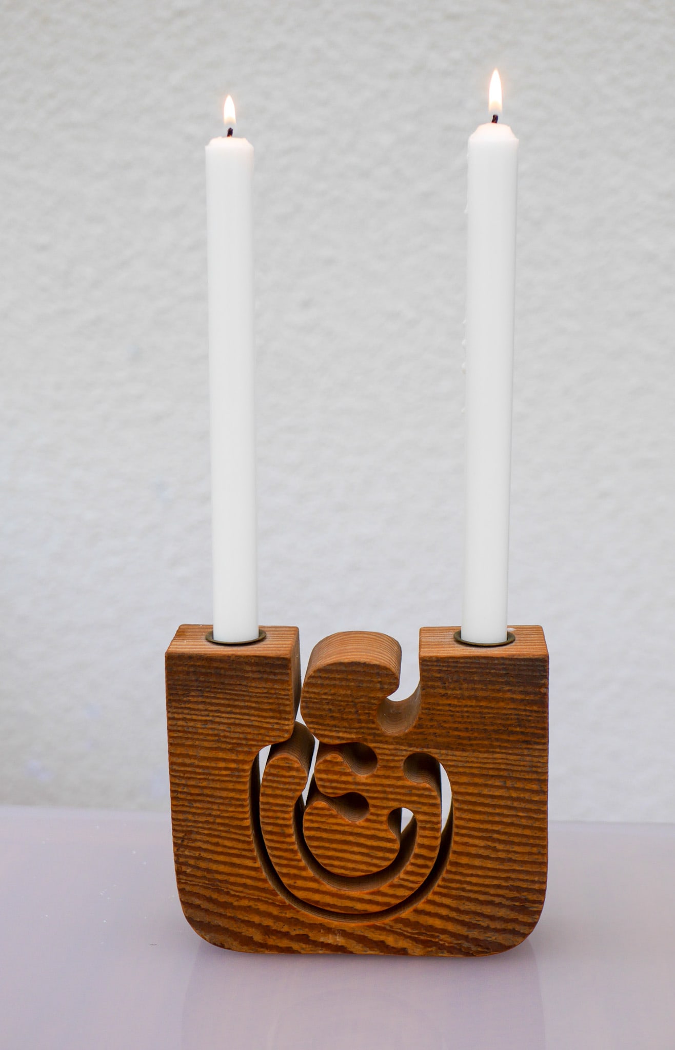 Large Wooden Candleholder by Gunnar Kanevad, 1984 - 4