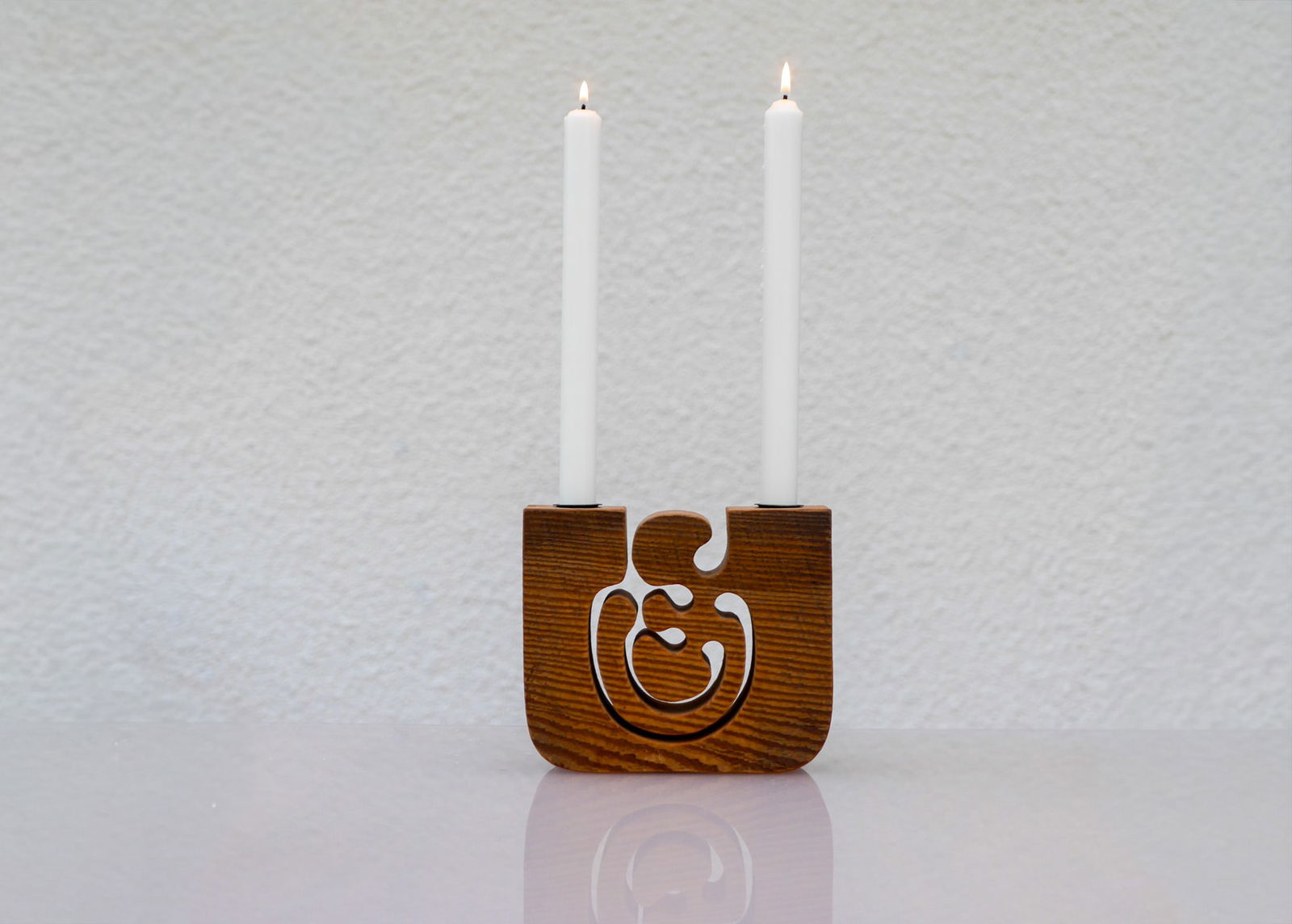 Large Wooden Candleholder by Gunnar Kanevad, 1984 - 6