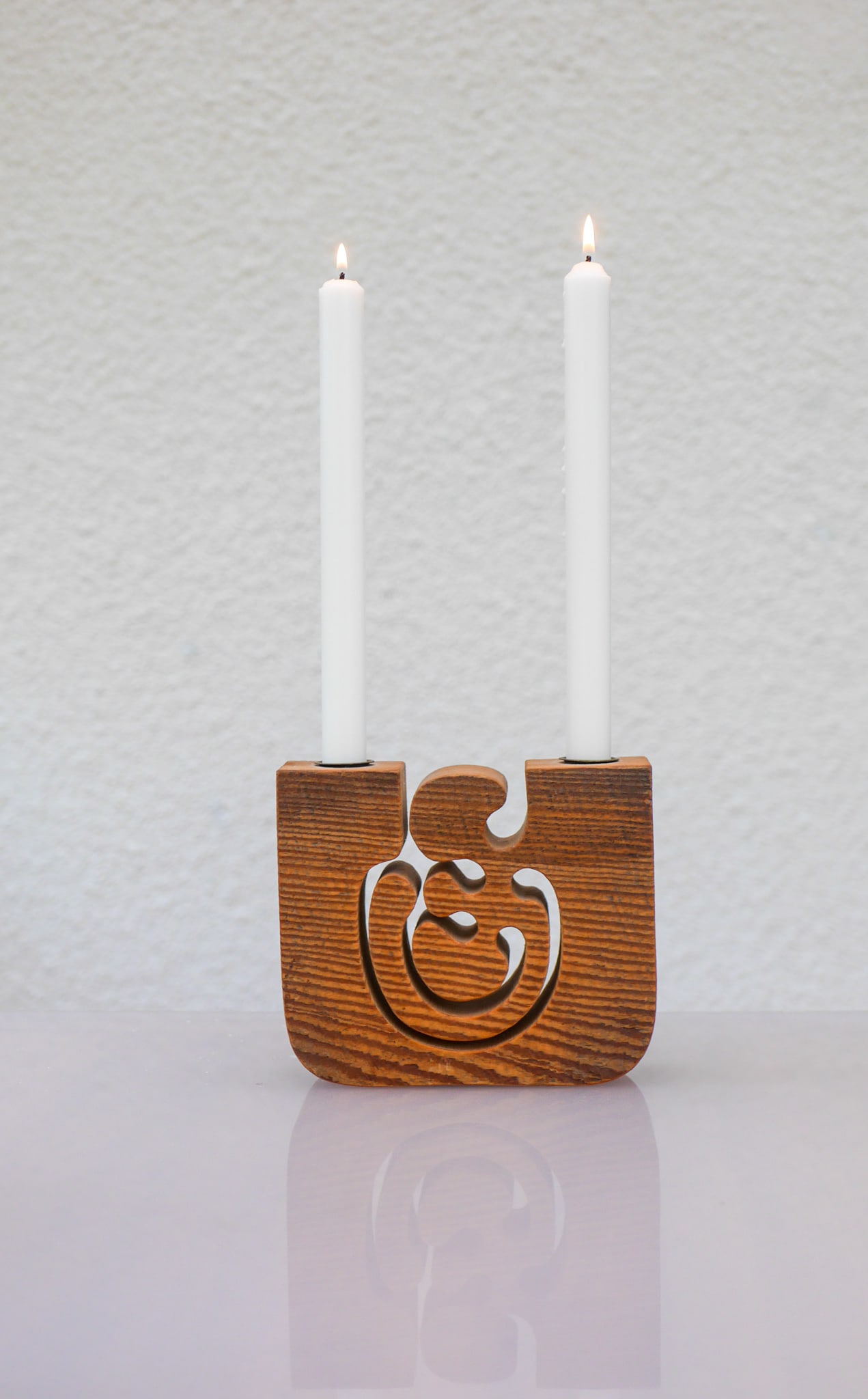 Large Wooden Candleholder by Gunnar Kanevad, 1984 - 8