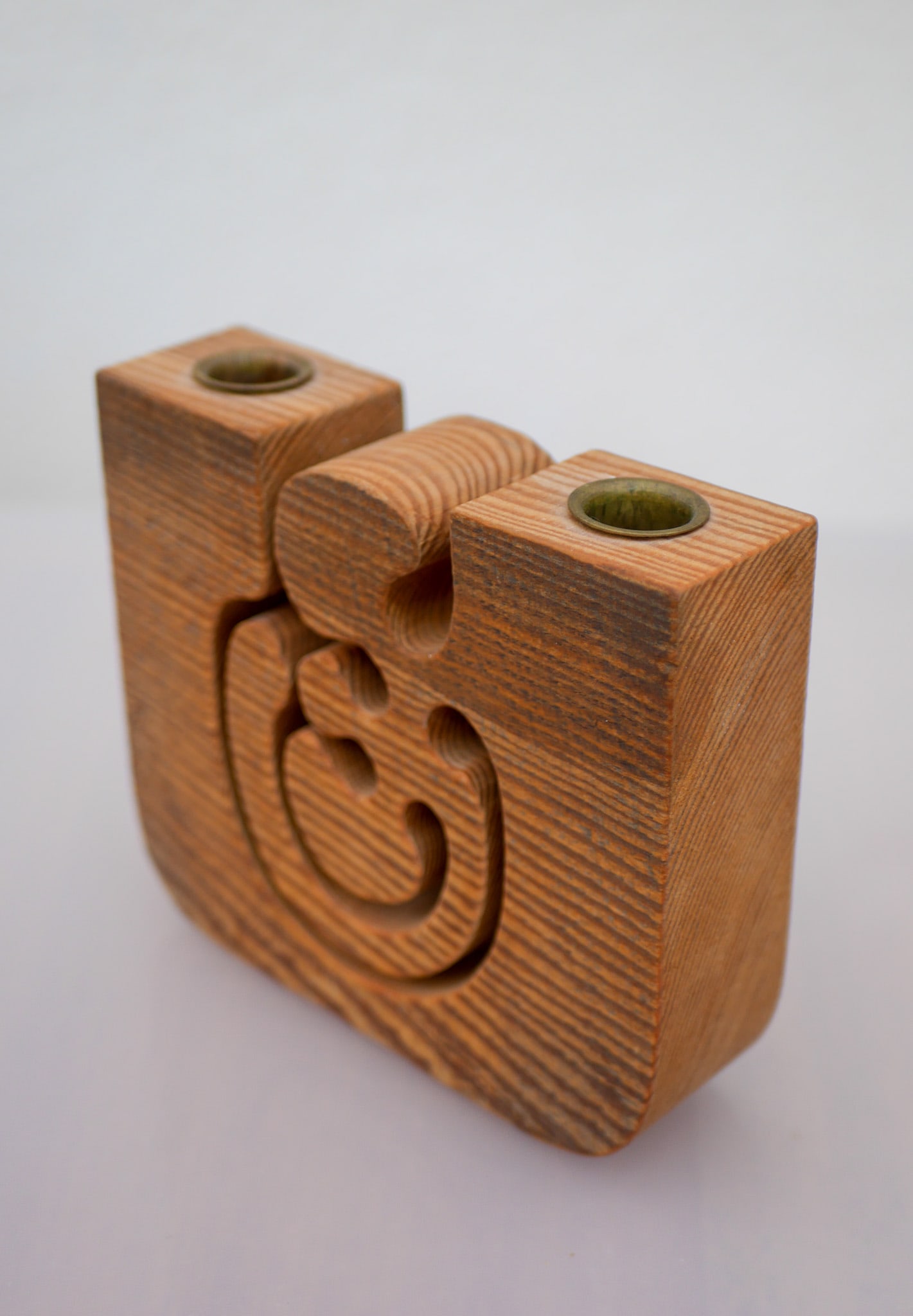 Large Wooden Candleholder by Gunnar Kanevad, 1984 - 9