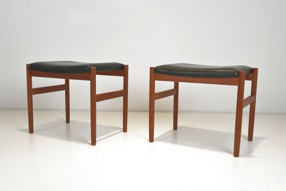 Teak Ottomans by Hugo Frandsen, 1960s, Set of 2 - 2