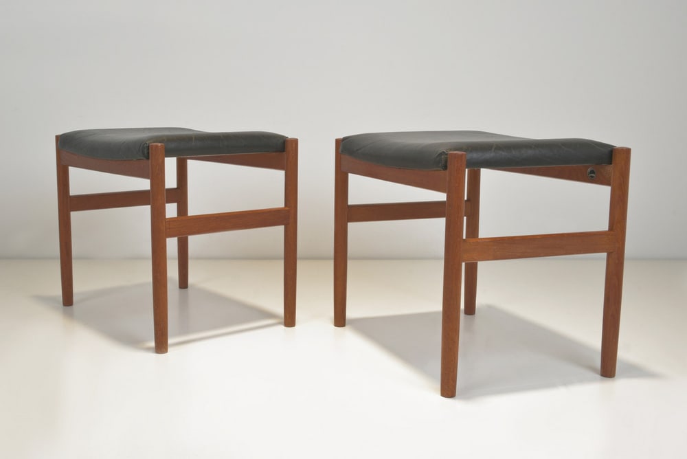 Teak Ottomans by Hugo Frandsen, 1960s, Set of 2 - 3
