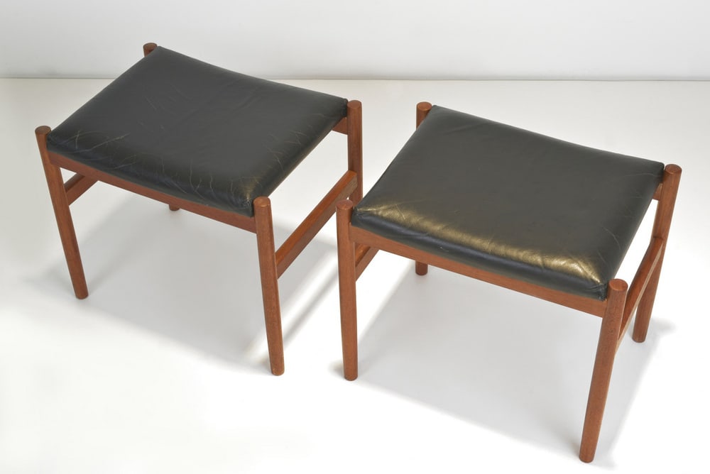 Teak Ottomans by Hugo Frandsen, 1960s, Set of 2 - 8