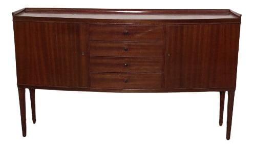 Mahogany Sideboard from Valzania, 1950s: Refined mahogany sideboard with a warm, intense reddish color, 1950s designed by Vanzania, a renowned Italian company from the post-World War II period. Vanzania was a benchmark in 20th-century