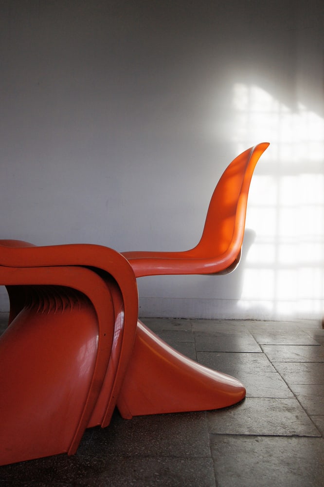 Orange Panton Chairs by Verner Panton, Set of 4 - 5