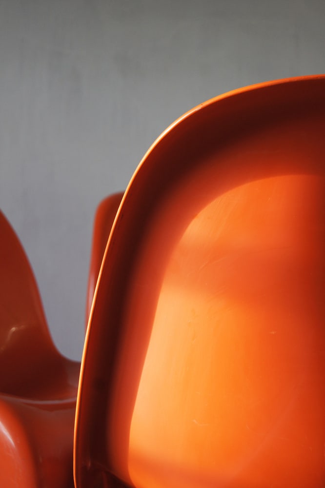 Orange Panton Chairs by Verner Panton, Set of 4 - 6
