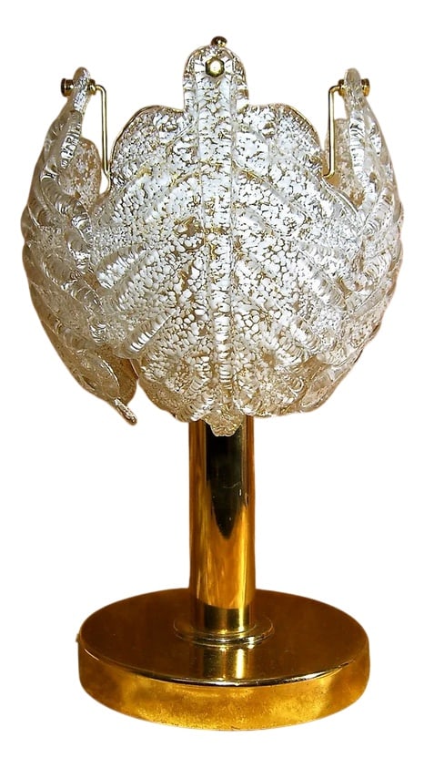 Vintage Murano Crystal and Brass Table Lamp, 1960s (1 of 10)