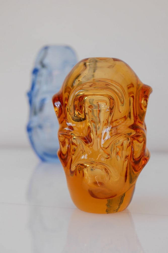 Orange Crystal Vase by Börne Augustsson for Åseda - 15