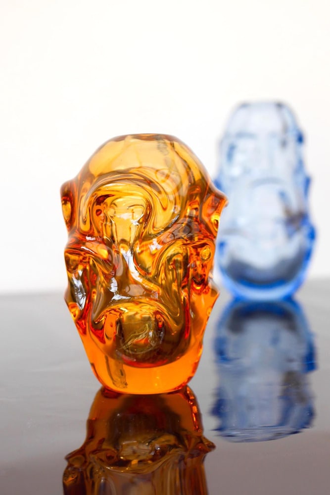 Orange Crystal Vase by Börne Augustsson for Åseda - 3