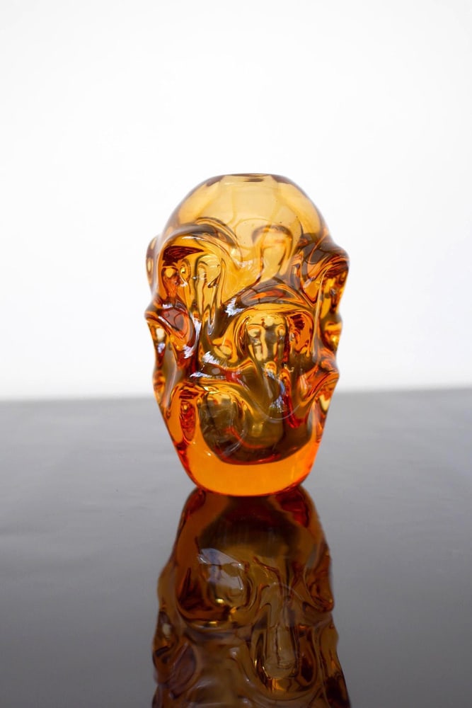 Orange Crystal Vase by Börne Augustsson for Åseda - 4