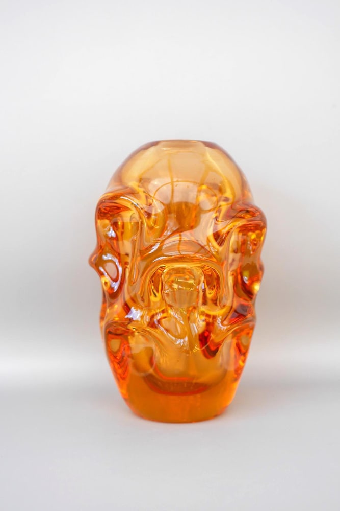 Orange Crystal Vase by Börne Augustsson for Åseda - 8