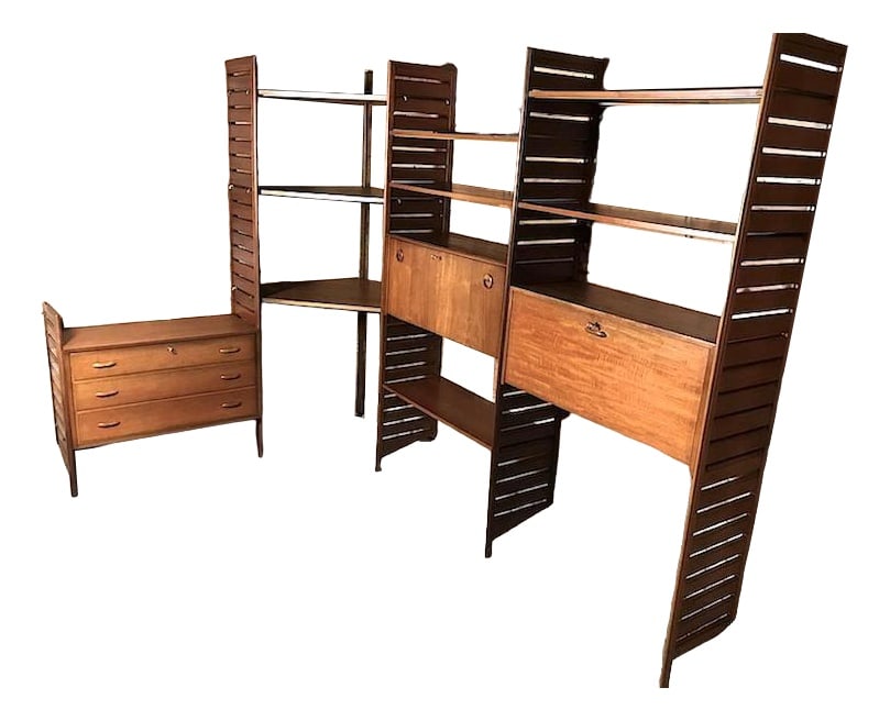 Freestanding Teak Corner Wall Shelf (1 of 12)