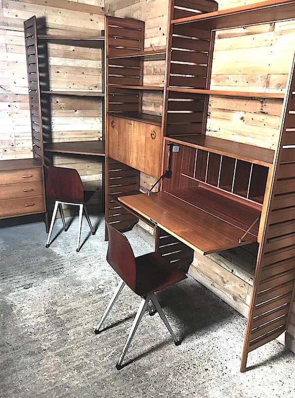 Freestanding Teak Corner Wall Shelf - 2