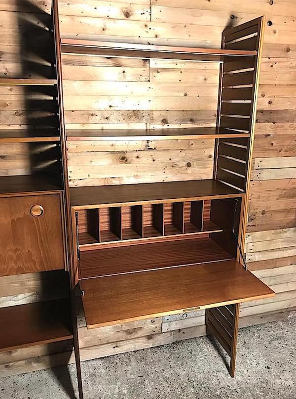 Freestanding Teak Corner Wall Shelf - 4