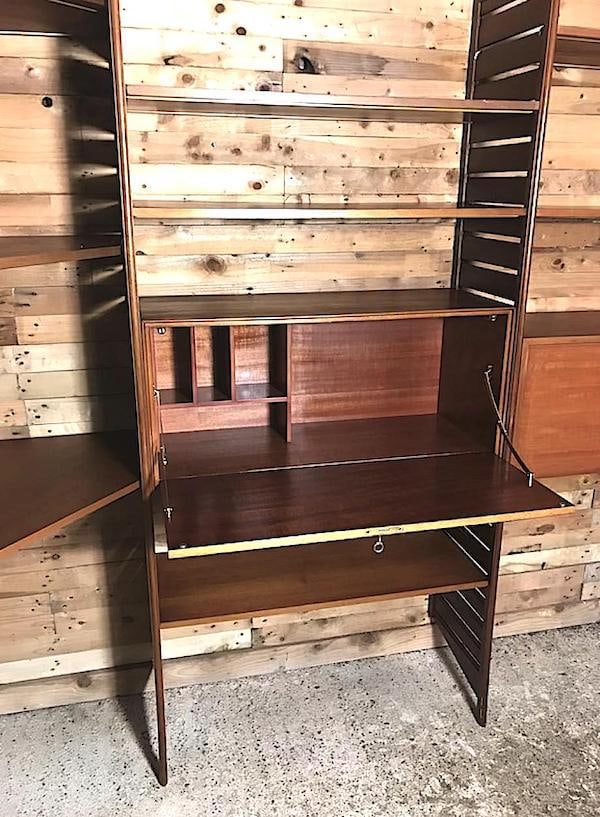 Freestanding Teak Corner Wall Shelf - 6