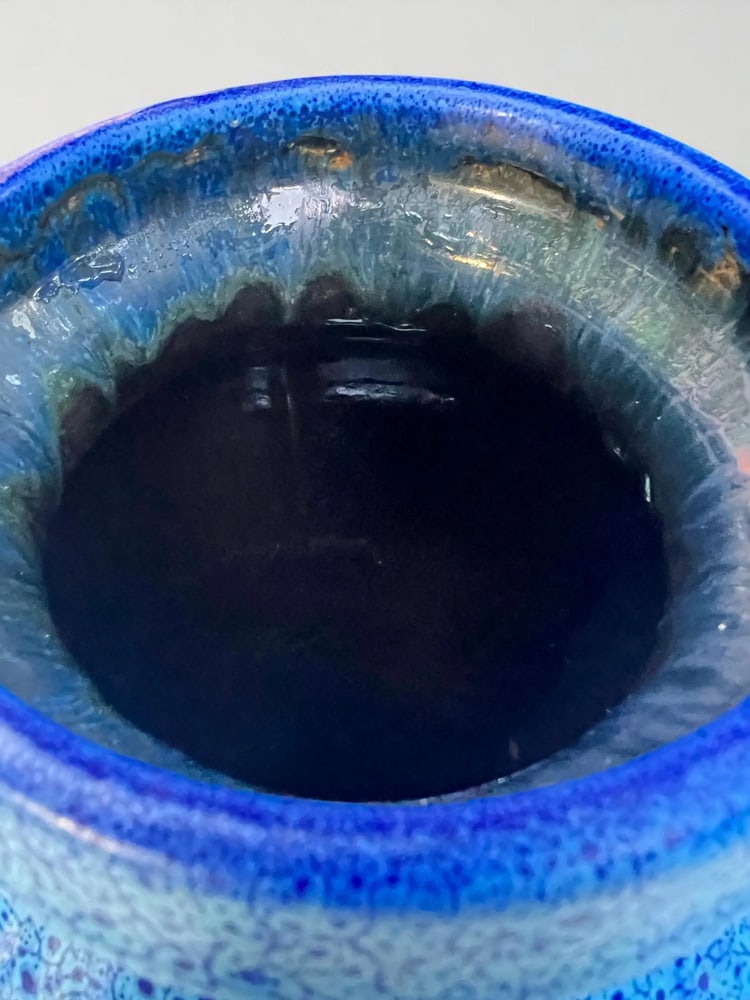 Ceramic Vase with Lava Foam Glaze from Fohr, 1960s - 5