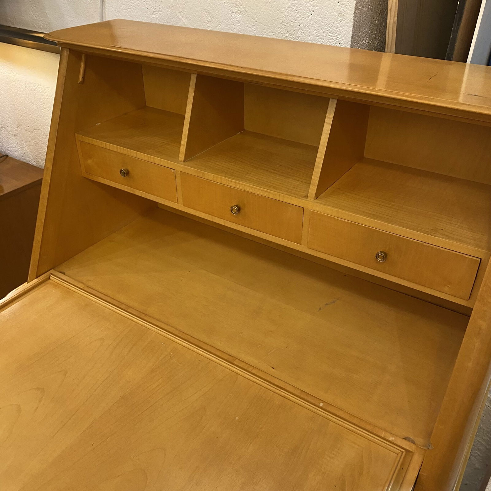 Vintage Italian Honey Color Secretaire, 1950s - 7