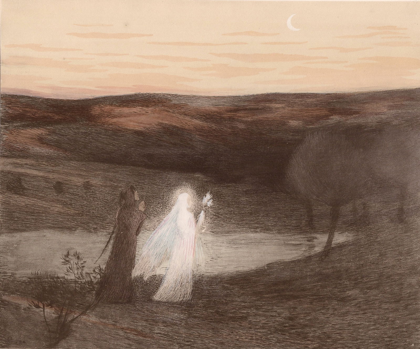 Henri Martin, Dante Meets Beatrix, 1898, Paper - 5