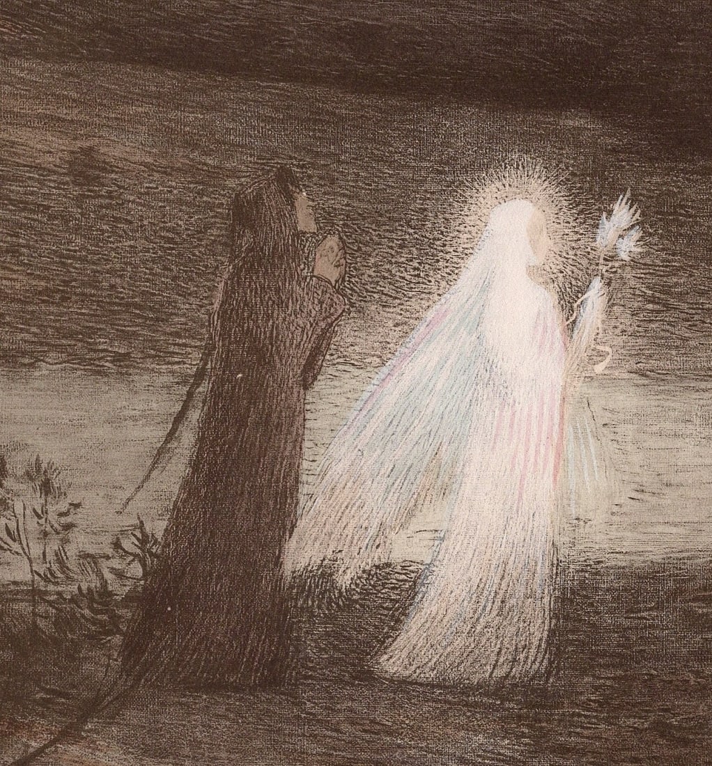Henri Martin, Dante Meets Beatrix, 1898, Paper - 6