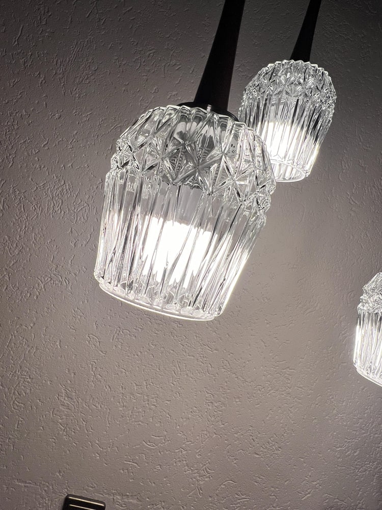 Glass Cascade Pendant Lamp by Baum Leuchten, 1960s - 3