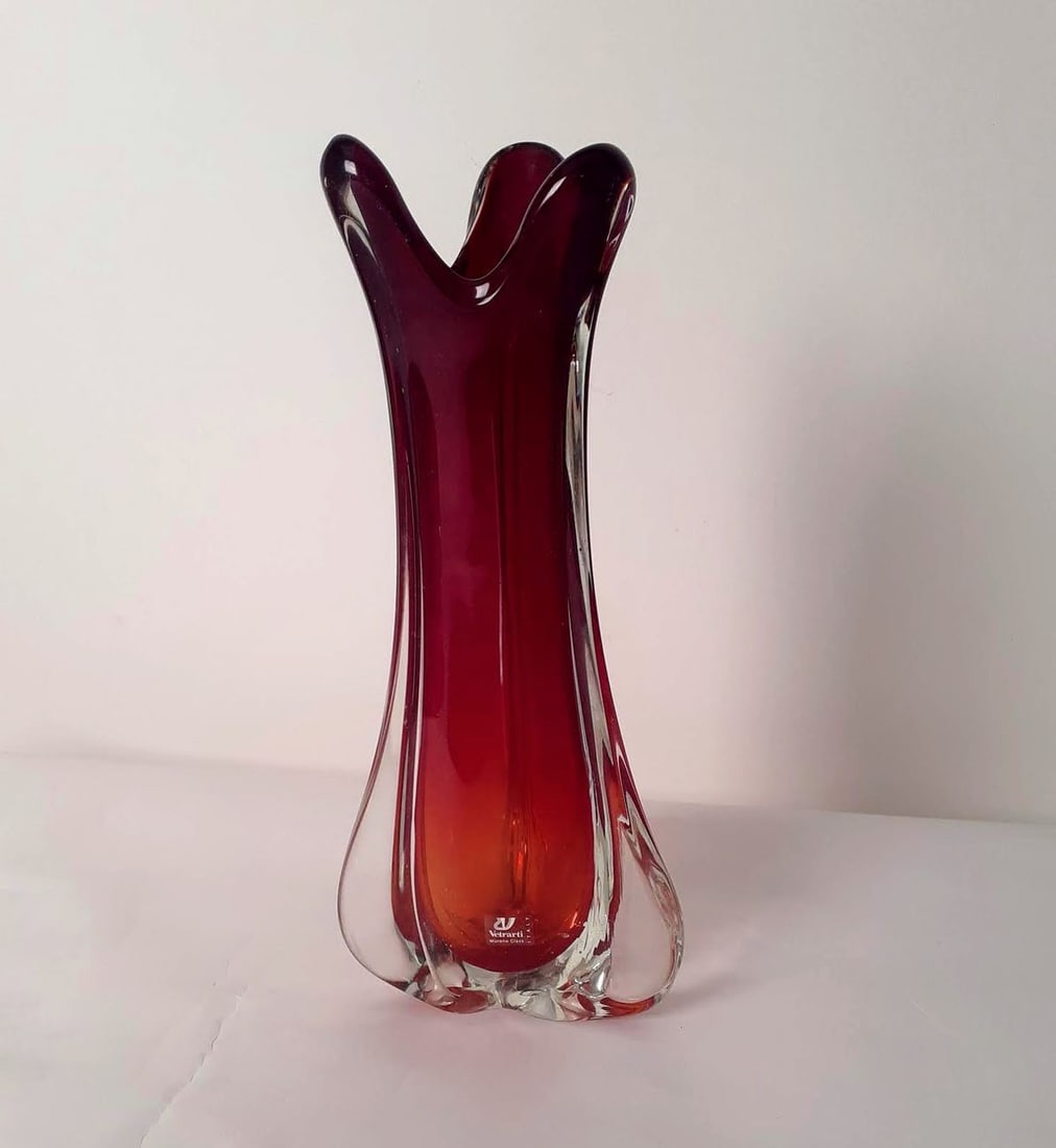 Red Submerged Vase by L. Ferro for A.VE.M., 1941 - 2