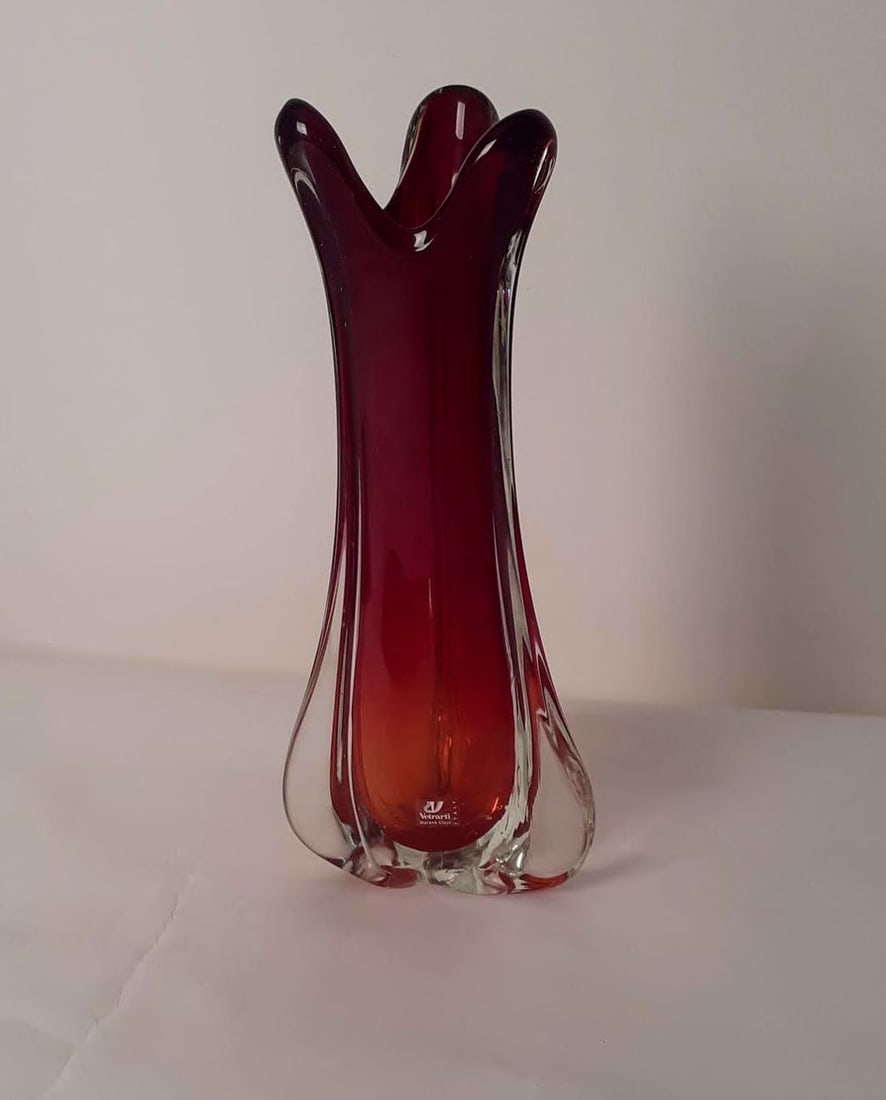 Red Submerged Vase by L. Ferro for A.VE.M., 1941 - 3