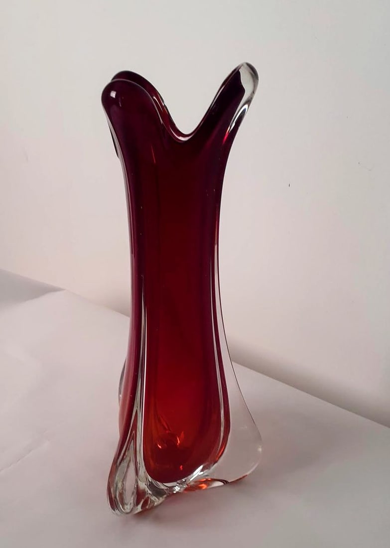 Red Submerged Vase by L. Ferro for A.VE.M., 1941 - 4