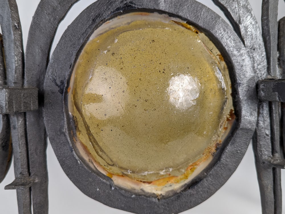 Wrought Iron & Blown Glass Wall Lights, Set of 3 - 14