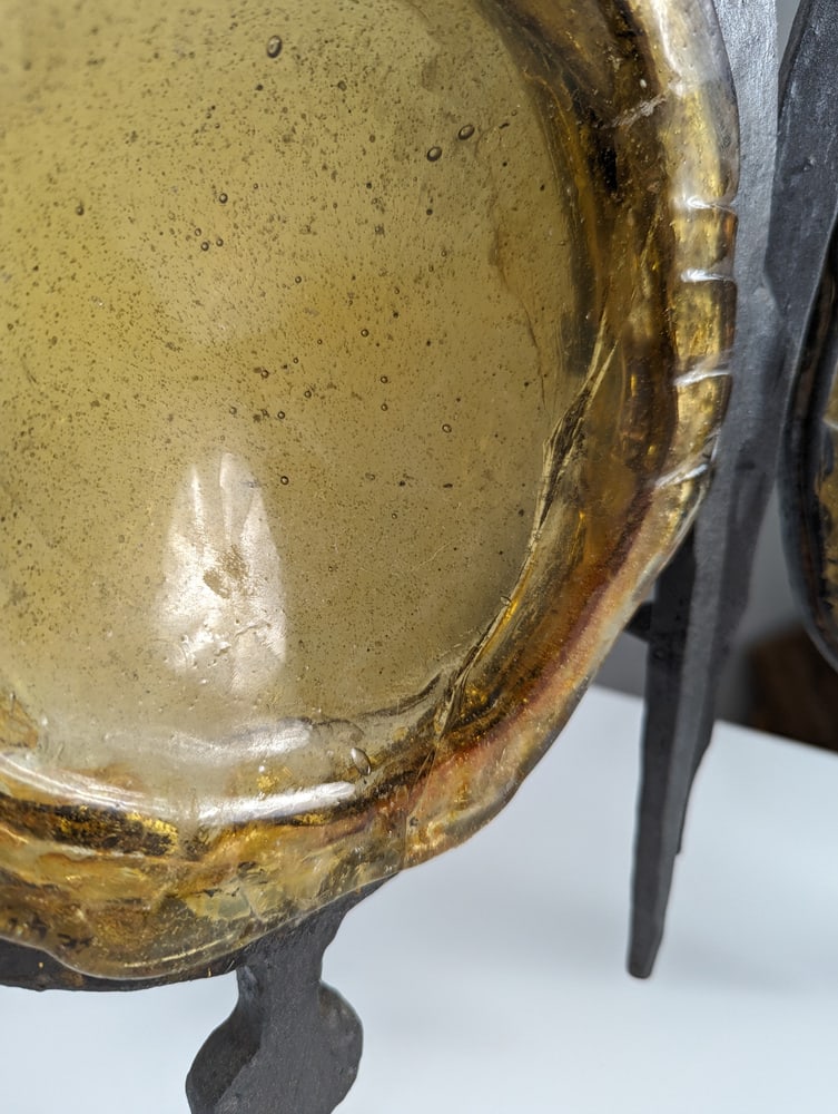 Wrought Iron & Blown Glass Wall Lights, Set of 3 - 19