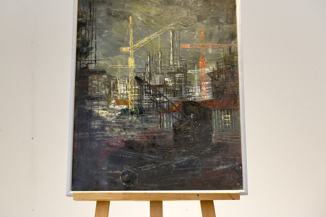 Albert, Construction Site, 1963, Oil on Canvas - 5